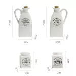 4PCS/Set Ceramic Spice Jar with Wood Cork Kitchen Condiment Bottle Seasoning Tank Pepper Vinegar Salt Shaker Cooking Tools