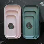 Nordic Plastic Geometric Storage Trays Tea Breakfast Bread Tray Cake Fruit Plate Tray Decorative Jewelry Display Home Organizer