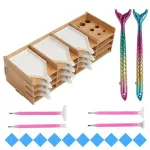 Holiday Diamond Painting Tool Storage Tray Handmade Diy Wooden Tray Storage H4E1