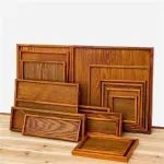 Wooden Tray Japanse Brown 30cm Square Rectangle Coffee Tea Set Tableware Pallet Food Plate Home Kitchen Storage Supplies