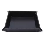 Creative Pu Leather Valet Trinket Folding Tray Collapsible Phone Key Wallet Coin Desk Storage Sundries Box Bins Accessories