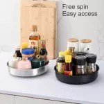 New 360 Rotating Tray Kitchen Storage Container Spice Jar Snack Cosmetic Stainless Steel Service