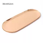 Nordic Metal Storage Tray Rose Gold Plate Luxurious Silver Oval Food Dish Fruit Plate Jewelry Display Tray Serving Platter Decor