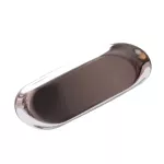 High Quality Stainless Steel Storage Tray Gold Silver Oval Fruit Plate Jewelry Display Metal Tray Storage Supplies