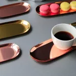 Nordic Metal Storage Tray Rose Gold Plate Luxurious Silver Oval Food Dish Fruit Plate Jewelry Display Tray Serving Platter Decor