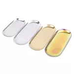 Stainless Steel Modern Metal Storage Tays Gold Silver Ellipse Tay Jewelry Receive Tray Dish PLATE PLATE DECORATIVE Articles