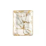Marble Texture Ceramic Tray Golden Nordic Modern Home Decoration Tray Dessert Fruit Snack Ceramic Plate Jewelry Storage Tray