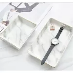 Marble Texture Ceramic Tray Golden Nordic Modern Home Decoration Tray Dessert Fruit Snack Ceramic Plate Jewelry Storage Tray
