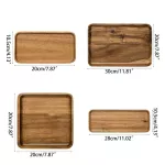 Serving Tray and Platter Solid Natural Wood for Food Holder/BBQ/Party Buffet L5YE