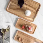 Serving Tray and Platter Solid Natural Wood for Food Holder/BBQ/Party Buffet L5YE