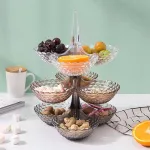 Stacked Plastic Storage Tray Multi-Layer Dried Fruit Snack Platter Bowl Table Snack Candy Organizer Living Room Home Shelf