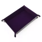 PU Leather Dice Rolling Tray Collapsible Desk Square Dice Tay Storage Box for Table Games P9