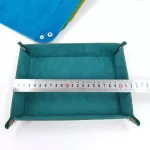 1PC Rectangle Storage Tray Pu Leather Velvet Folding Dice Tray Table Games Key Wallet Coin Organizer Sundries Serving Tay