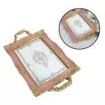 Antique Decorative Mirror Vanity Makeup Tray Perfume Jewlery Organization for Dresser Gold