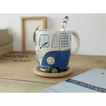 British Hand-Painted Ceramic Cup Creative Cartoon Bus Cup Personality Retro Car Mug Breakfast Milk Coffee Child Cup