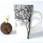 1pcs 450ml the Castle Style Creative Ce rate Mug Cup Hand-Painted Embossment Impression Tree Cup Milk Tea Cup