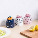Ceramic Seasoning Pot Kitchen Dustproof Salt Pepper Spice Box Restaurant Jar HouseHold Storage Sugar Cruet Container