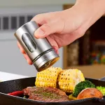 Stainless Steel Seasoning Jars Glass Spreading Bottle Barbe Seasoning Pepper Bottle Toothpick Holder Salt Shaker