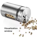 Stainless Steel Seasoning Jars Glass Spreading Bottle Barbe Seasoning Pepper Bottle Toothpick Holder Salt Shaker