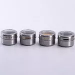 1PCS Spice Jars Set 6.5*4.5cm Stainless Steel Salt and Pepper Shakers Spice Rack Seasoning Box Condiment Container