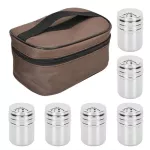 6pcs/Set Portable Seasoning Jar Salt and Pepper Pot Kitchen Seasoning Candoor Camping BBQ Kitchen Gadgets