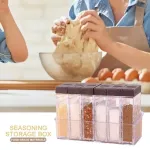 6PCS/Set Spice Storage Spice Jar Rack Seasoning Box Salt and Pepper Sprayer Kitchen SPICE Storage Bottle Tools