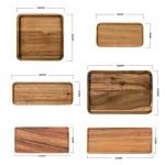 Handmade Wood Lovesickness Wood Rectangular Oval Solid Wood Pan Fruit Dishes Saucer Tea Dinner Plate Tableware