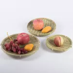 Sieve Storage Baskets Fruit Baskets Snack Tray Farmhouse Woven Round Dustpan Storage Storage Organizer Food Storage