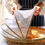 Tray Fruit Vegetable Bread Storage Basket Hand-Woven Food Service Tent Basket Atmosphere Outdoor Picnic Mesh Net Cover