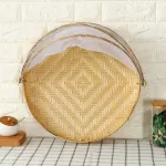 Tray Fruit Vegetable Bread Storage Basket Hand-Woven Food Service Tent Basket Atmosphere Outdoor Picnic Mesh Net Cover