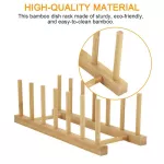 Kitchen Dish Drain Rack Dinnerware Storage Organization Drying Shelf Wooden Book Cups Display Stand Drainer Holder
