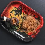 18*14cm Metal Tobacco Rolling Tray Women Cigarette Joint Smoking Dish Tin Tobacco Storage Plate Small Rolling Container Tay