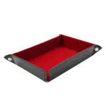 PU Leather Dice Rolling Tray Collapsible Desk Square Dice Tay Storage Box for Table Games P9