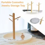 1PC Nordic Round Storage Tray Portable Bedroom Desk Cosmetics Jewelry Sundries Organizer