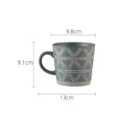 Nordic Ceramic Retro Coffee Mug Creative Office Tea Cup Cup Cup Cup Cup Cupie Handmade Breakfast Milk Mug Couple Drinkware