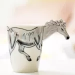 Ceramic Coffee Milk Mug Creative 3d Animal Shape Hand Painted Deer Giraffe Teacup Porcelain Office Water Cup Drinkware