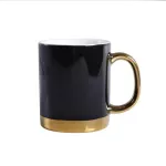 WOURMTH MODERN STYLE MUGS PORCELAIN COUNLE COFFEE CUP BLACK TEA CREATIVE GOLDEN HANDLE CUP BOFICE TEA CUP 380ML