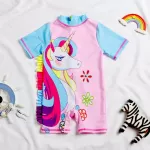 Girls swimsuit Short sleeve, beach, sunscreen, boy, girl, cute swimsuit