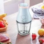 Electric food grinder Portable baby food blender The material is made of clear glass. Can adjust the strength of 2 levels. 1 year warranty. Bear QSJ-B02Y5 Promotion