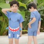 2020 new children, swimsuit, short -sleeved shorts, one -piece swimsuit shorts, small shark fashion personality
