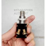 สวิตซ์กดสตาร์ท/สวิตซ์กดแตร ยี่ห้อ EPINA DENKI, หัวพลาสติกสีเขียวขี้ม้า, 2 ขา, แบบกดติด-ปล่อยดับ