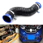 Car Engine Flexible Air Hose Air Intake Pipe Inlet Hose Tube Air Filter Intake Cold Expandable Air Ducting Feed Hose Pipe 76MM