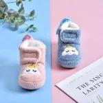 Children's feet 1 year, 2 years, babies plus velvet, spring and autumn, cotton shoes below soft shoes