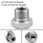 Areyourshop 1 PCS Stainless Steel 1/2-28 to 13/16-16 Oil Filter Thread Screw Adapter Car Oil Filter Threadd Screw
