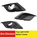 Left Right Side Front Bumper Fog Light Grille Cover Chrome Trim For Mazda 3 Axela
