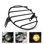 Motorcycle Headlight Cover-7inch Retro Old School Metorcycle Grill Side Mount Headlight CoverSal Fit for Honda Yama