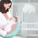 Nai-B Inflatable Baby Feeding Cushion (Nursing Pillow) Blow Milk Pillow With air pump button