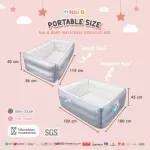 Nai-B Baby Inflatable Versatiile Bed, mattress and air blowing With a folded folding device, easy to store, very lightweight