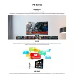 TCL55 inch ED55P8 android command with Googleaiassistance ultra HD4K. Wifi internet, digital LAN. Smart 3 -year warranty.