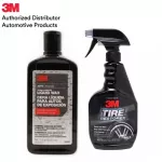 3M Liquid Wax 473ml & Tire & Wheel Restorr 473ML, 3M shiny car care set Synthetic formulas and rubber coating Imported from America